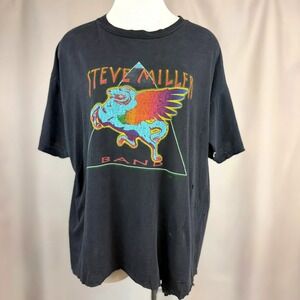 Vintage STEVE MILLER (XL) T-Shirt Thrashed Faded Rock Tour Distressed Classic
